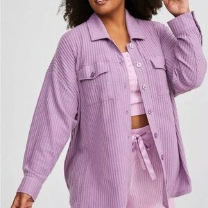 Torrid Lavender Textured Button-Up